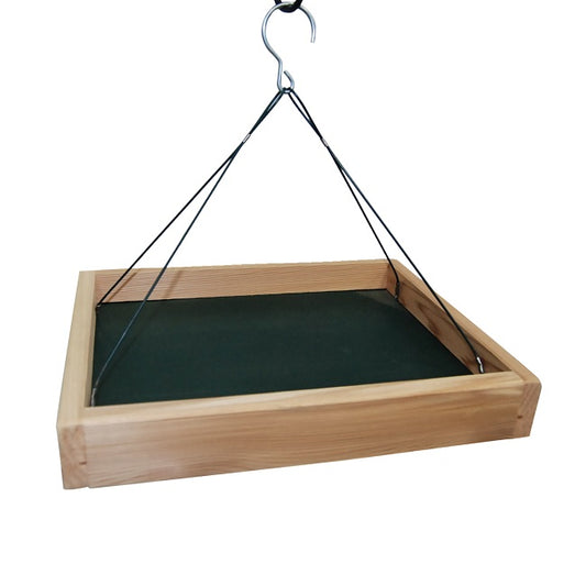 Hanging Platform bird feeder, medium wood